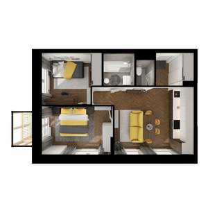 2-к квартира, вторичка, 50м2, 22/25 этаж