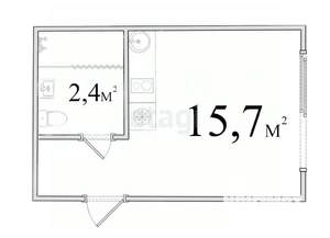 Студия квартира, вторичка, 18м2, 4/5 этаж