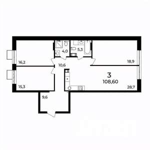 3-к квартира, вторичка, 109м2, 5/9 этаж