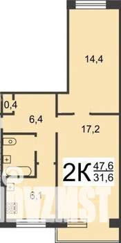 2-к квартира, вторичка, 48м2, 3/5 этаж