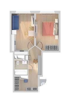 1-к квартира, вторичка, 47м2, 19/22 этаж