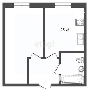 1-к квартира, вторичка, 28м2, 1/3 этаж
