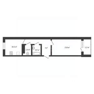 1-к квартира, вторичка, 42м2, 1/10 этаж