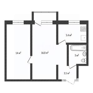 2-к квартира, вторичка, 42м2, 2/4 этаж