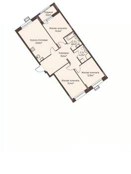 3-к квартира, строящийся дом, 94м2, 3/12 этаж