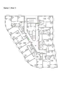 2-к квартира, строящийся дом, 60м2, 13/24 этаж