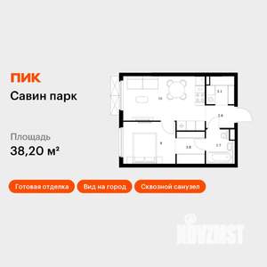 1-к квартира, вторичка, 38м2, 22/25 этаж