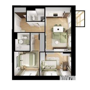 2-к квартира, вторичка, 57м2, 24/25 этаж