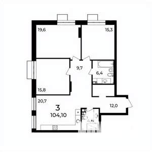 3-к квартира, вторичка, 104м2, 3/9 этаж
