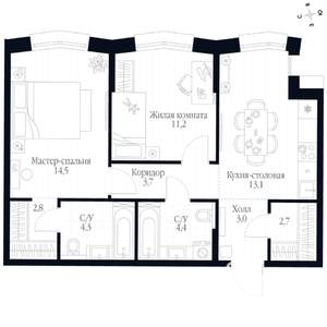 2-к квартира, вторичка, 60м2, 2/20 этаж