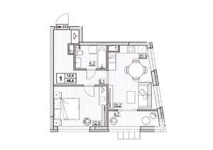 1-к квартира, вторичка, 47м2, 10/24 этаж