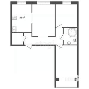 3-к квартира, вторичка, 66м2, 1/9 этаж