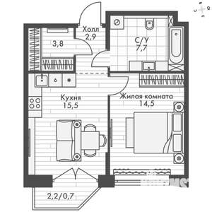 Студия квартира, вторичка, 45м2, 11/16 этаж