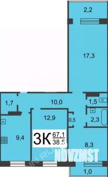 3-к квартира, вторичка, 64м2, 8/9 этаж
