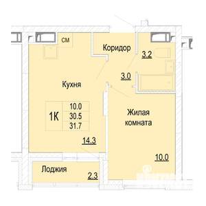 1-к квартира, вторичка, 32м2, 15/25 этаж