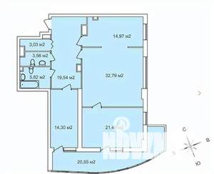 3-к квартира, строящийся дом, 126м2, 21/25 этаж