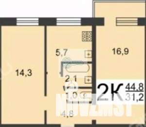 2-к квартира, вторичка, 45м2, 5/5 этаж