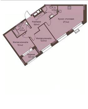 2-к квартира, строящийся дом, 73м2, 3/12 этаж