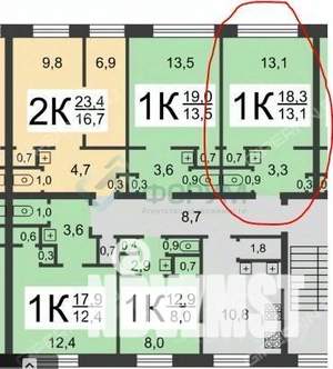 Студия квартира, вторичка, 19м2, 4/5 этаж