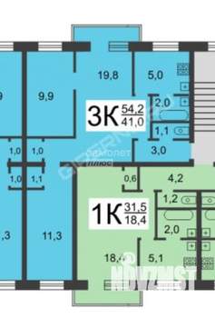 3-к квартира, вторичка, 54м2, 5/6 этаж