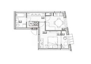 1-к квартира, вторичка, 35м2, 5/24 этаж