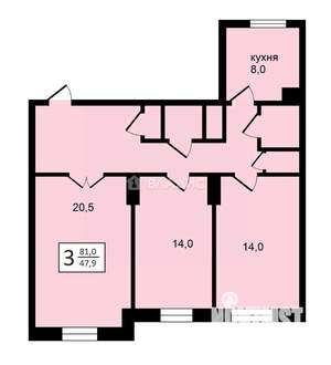 3-к квартира, вторичка, 81м2, 4/5 этаж