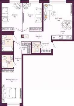 3-к квартира, вторичка, 90м2, 11/11 этаж