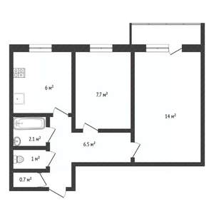 2-к квартира, вторичка, 39м2, 8/9 этаж
