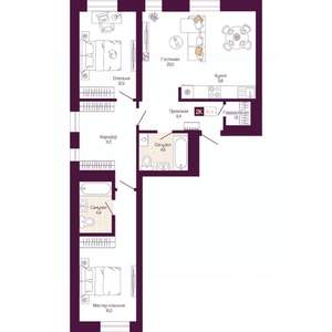 2-к квартира, вторичка, 81м2, 2/12 этаж