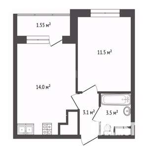 1-к квартира, вторичка, 32м2, 5/5 этаж
