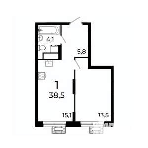 1-к квартира, вторичка, 39м2, 2/19 этаж