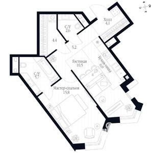 2-к квартира, вторичка, 54м2, 16/20 этаж