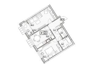 2-к квартира, вторичка, 60м2, 3/24 этаж