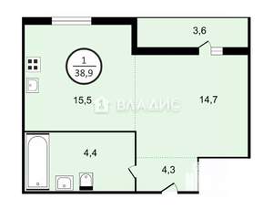 1-к квартира, вторичка, 39м2, 10/11 этаж