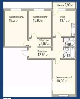3-к квартира, вторичка, 82м2, 10/10 этаж