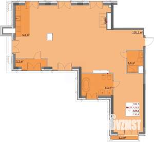 2-к квартира, вторичка, 128м2, 6/6 этаж