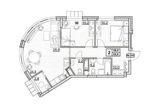 2-к квартира, вторичка, 64м2, 6/24 этаж