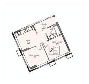 2-к квартира, вторичка, 49м2, 23/25 этаж