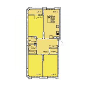 3-к квартира, строящийся дом, 84м2, 10/17 этаж