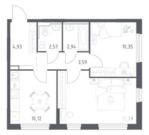 2-к квартира, вторичка, 50м2, 19/21 этаж
