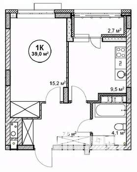 1-к квартира, строящийся дом, 39м2, 11/14 этаж