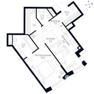 2-к квартира, вторичка, 52м2, 3/20 этаж