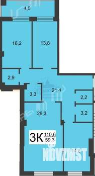 3-к квартира, вторичка, 107м2, 10/17 этаж