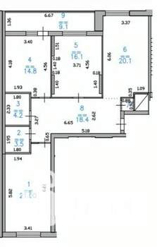 3-к квартира, строящийся дом, 108м2, 3/25 этаж