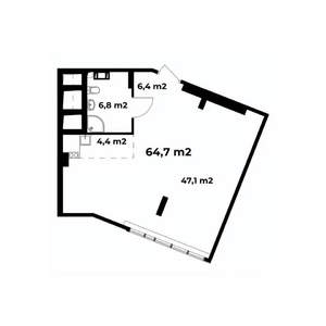 1-к квартира, вторичка, 64м2, 4/6 этаж