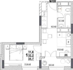 1-к квартира, вторичка, 36м2, 15/24 этаж