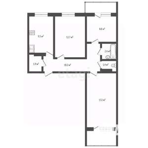 3-к квартира, вторичка, 63м2, 3/10 этаж