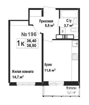 1-к квартира, вторичка, 36м2, 17/17 этаж