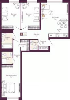 3-к квартира, вторичка, 90м2, 7/11 этаж