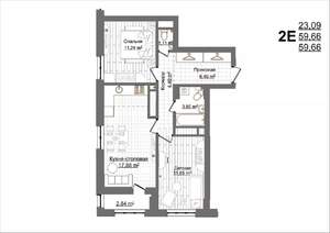 2-к квартира, вторичка, 60м2, 19/19 этаж